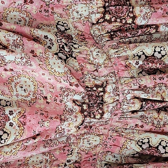 Torrid Pink Boho Floral Washable Crinkle Gauze Cris Cross Back Top - Size 1X - Picture 3 of 12